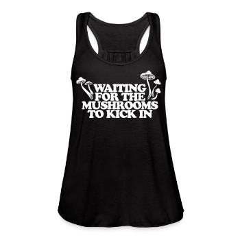 Waiting For Mushrooms - Women's Flowy Tank Top by Bella - black - Front - Julia (174cm)