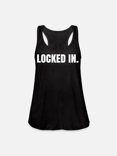 Locked in  - Women's Flowy Tank Top by Bella - black