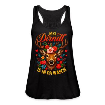 Mei Dirndl is in da Wäsch - Women's Flowy Tank Top by Bella - black - Front - Julia (174cm)