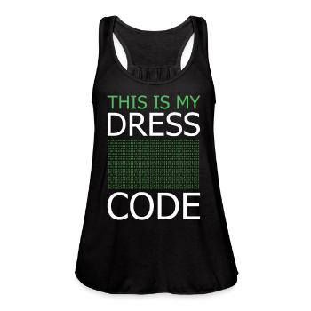 Dress Code Binary Statement - Women's Flowy Tank Top by Bella - black - Front - Julia (174cm)
