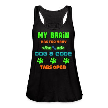 Funny Dog Lover Coding Gear Tech Life Apparel Tee - Women's Flowy Tank Top by Bella - black - Front - Julia (174cm)