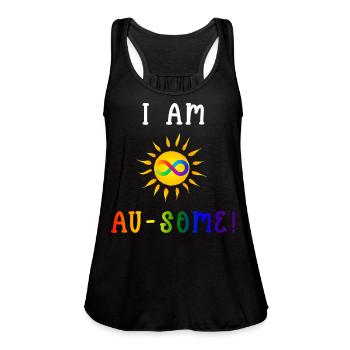 I Am Au-Some! - Women's Flowy Tank Top by Bella - black - Front - Julia (174cm)