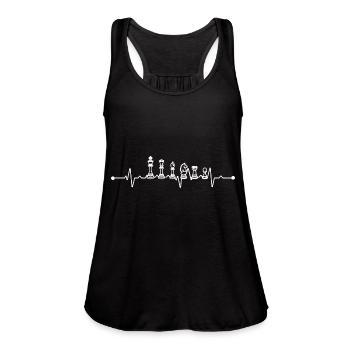 Checker Heartbeat - Women's Flowy Tank Top by Bella - black - Front - Julia (174cm)