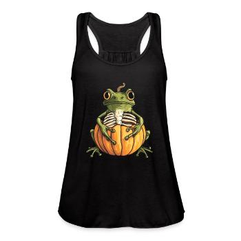 Pumpkin Frog Frog Pumpkin - Women's Flowy Tank Top by Bella - black - Front - Julia (174cm)