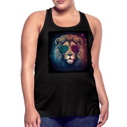 Jesus Lion of Judah wearing love glasses - Women's Flowy Tank Top by Bella