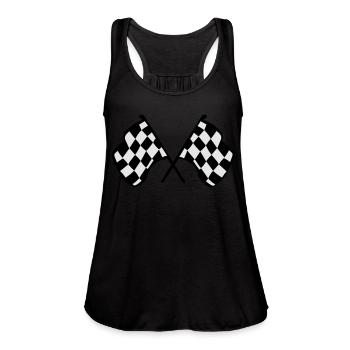 Checkered Racing Flags - Women's Flowy Tank Top by Bella - black - Front - Julia (174cm)