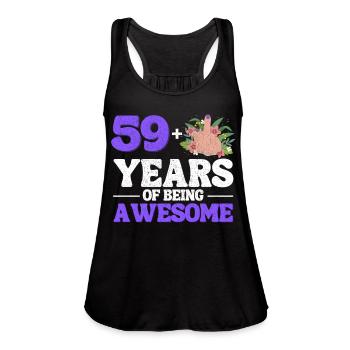 I Am 59 Plus 1 Middle Finger For A 60Th - Women's Flowy Tank Top by Bella - black - Front - Julia (174cm)