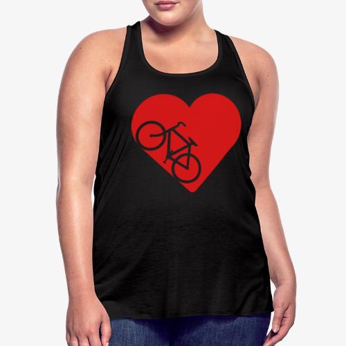Bike in heart - Women's Flowy Tank Top by Bella