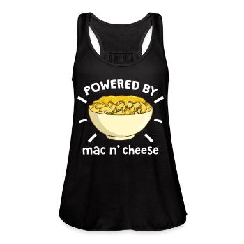 Mac and Cheese Macaroni Cheese retro - Women's Flowy Tank Top by Bella - black - Front - Julia (174cm)