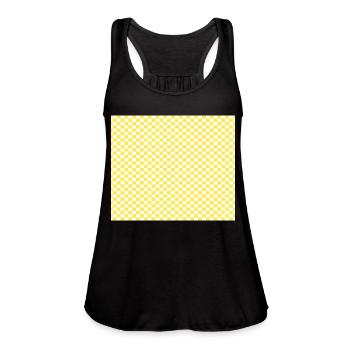 Checkered Yellow And White - Women's Flowy Tank Top by Bella - black - Front - Julia (174cm)