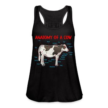 Anatomy Of A Cow Educational Cow Farmer - Women's Flowy Tank Top by Bella - black - Front - Julia (174cm)