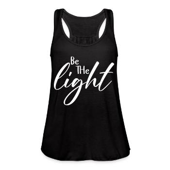 be the light shirt - Women's Flowy Tank Top by Bella - black - Front - Julia (174cm)
