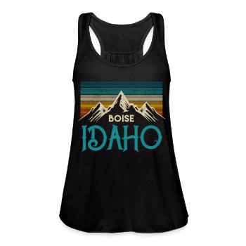 Boise Idaho Mountains - Women's Flowy Tank Top by Bella - black - Front - Julia (174cm)