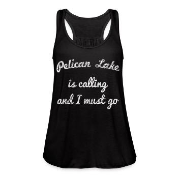 Pelican Lake Minnesota Fishing Camg Summer - Women's Flowy Tank Top by Bella - black - Front - Julia (174cm)