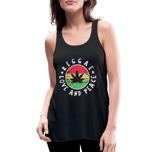 Reggae love and peace circular logo, iconic theme - Débardeur fluide pour femmes par Bella