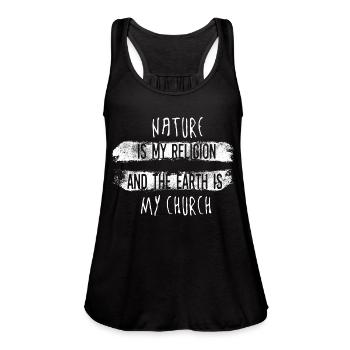 Nature is my Religion - Women's Flowy Tank Top by Bella - black - Front - Julia (174cm)