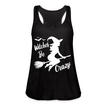 Halloween Witch - Witch Broom Witches Be Crazy - Women's Flowy Tank Top by Bella - black - Front - Julia (174cm)