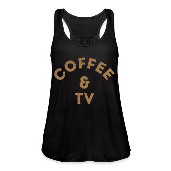 Coffee & TV - Women's Flowy Tank Top by Bella - black - Front - Julia (174cm)