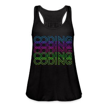 Coding, Coding, Coding, Coding - Women's Flowy Tank Top by Bella - black - Front - Julia (174cm)
