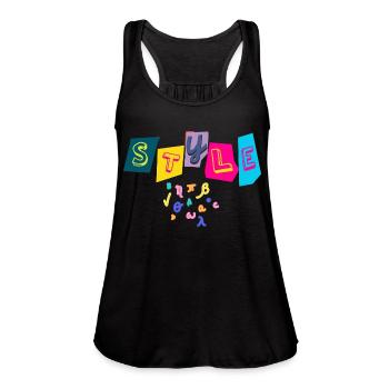 Style - Women's Flowy Tank Top by Bella - black - Front - Julia (174cm)