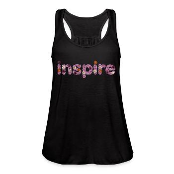 inspire - Women's Flowy Tank Top by Bella - black - Front - Julia (174cm)