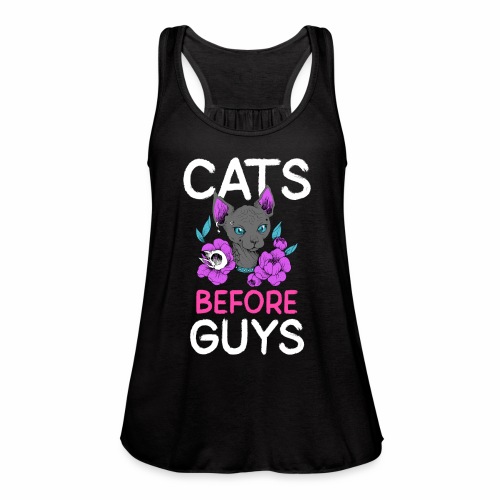 punk cats before guys heart anti valentines day - Women's Flowy Tank Top by Bella