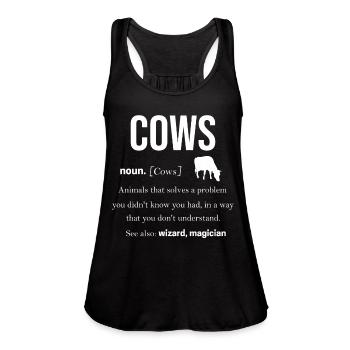 Cow - Women's Flowy Tank Top by Bella - black - Front - Julia (174cm)