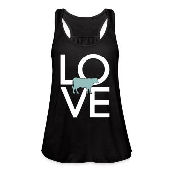 cow - Women's Flowy Tank Top by Bella - black - Front - Julia (174cm)