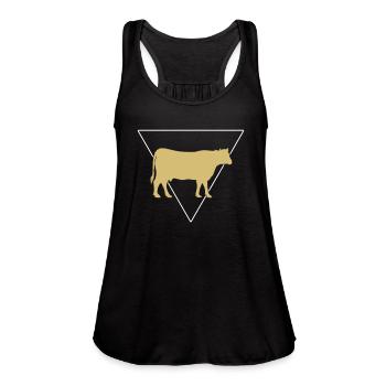 cow - Women's Flowy Tank Top by Bella - black - Front - Julia (174cm)