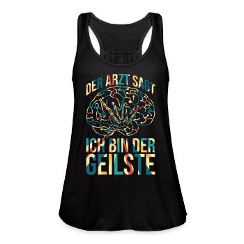 The Doctor Says I'm The Hottest Bagpipe Musician B - Women's Flowy Tank Top by Bella - black - Front - Julia (174cm)