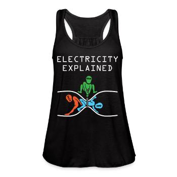 Electronic Physics Science Teacher Proton Neutron - Women's Flowy Tank Top by Bella - black - Front - Julia (174cm)