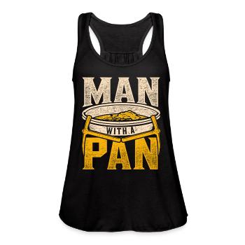 Gold Panning Prospector Man With A Pan - Women's Flowy Tank Top by Bella - black - Front - Julia (174cm)