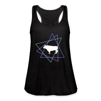 cow - Women's Flowy Tank Top by Bella - black - Front - Julia (174cm)