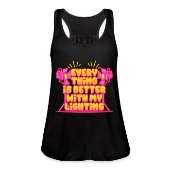 Lighting Tech Lighting Technician - Women's Flowy Tank Top by Bella - black - Front - Julia (174cm)