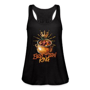 Beef Stew King - Women's Flowy Tank Top by Bella - black - Front - Julia (174cm)
