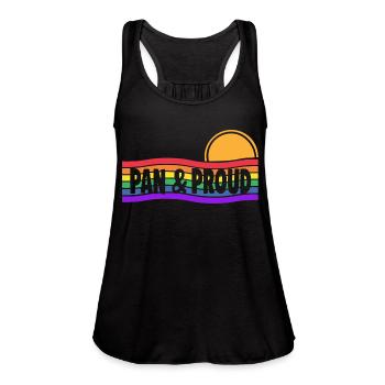 Pan Proud - Women's Flowy Tank Top by Bella - black - Front - Julia (174cm)