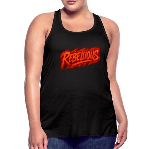 Rebellious Graffiti Neon Orange Streetwear T-Shirt - Women's Flowy Tank Top by Bella