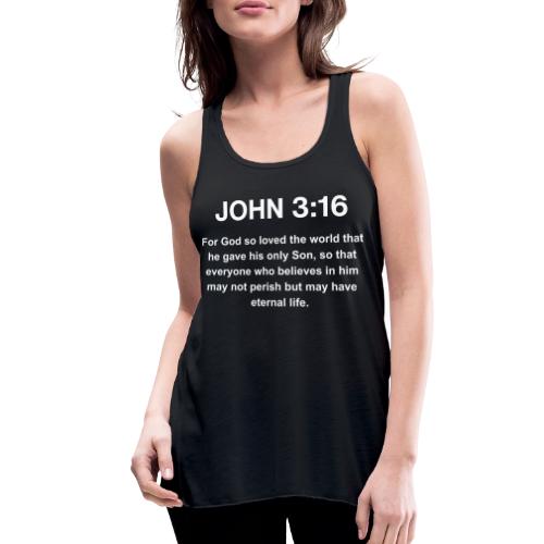 John 3:16 Christian Apparel â White - Women's Flowy Tank Top by Bella