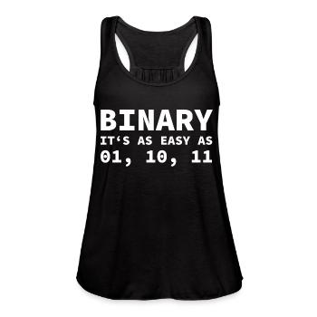 Computer Binary Code Joke For Developer - Women's Flowy Tank Top by Bella - black - Front - Julia (174cm)