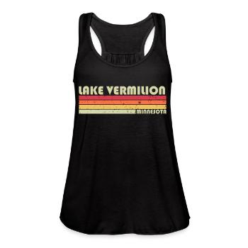 Lake Vermilion Minnesota Fishing Camg Summer - Women's Flowy Tank Top by Bella - black - Front - Julia (174cm)