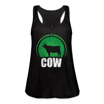 cow - Women's Flowy Tank Top by Bella - black - Front - Julia (174cm)