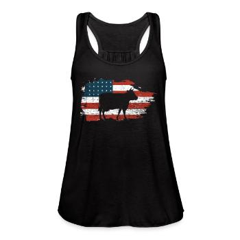 Cow - Women's Flowy Tank Top by Bella - black - Front - Julia (174cm)