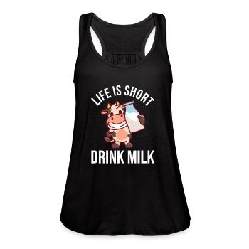 Milk - Women's Flowy Tank Top by Bella - black - Front - Julia (174cm)