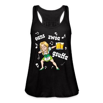 Dabbing Waitress Dirndl Service Swaying Music - Women's Flowy Tank Top by Bella - black - Front - Julia (174cm)