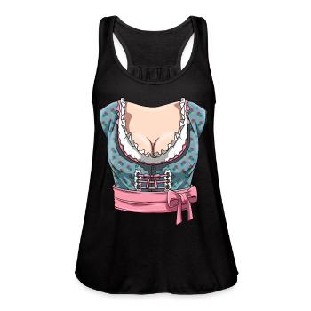Dirndl Traditional Costume Ladies for Women - Women's Flowy Tank Top by Bella - black - Front - Julia (174cm)