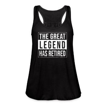 Retirement gift idea for Congratulations LEGEND - Women's Flowy Tank Top by Bella - black - Front - Julia (174cm)