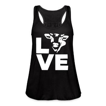 Dear Cow Design For Cow Lovers - Women's Flowy Tank Top by Bella - black - Front - Julia (174cm)