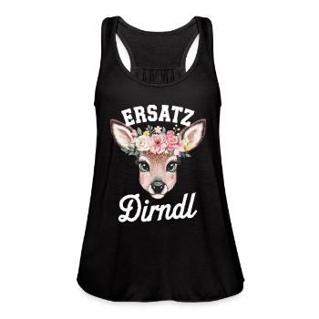 Ersatz Dirndl Floral Deer Head with Flowers - Women's Flowy Tank Top by Bella - black - Front - Julia (174cm)