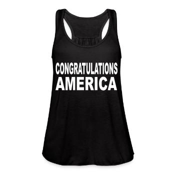 Congratulations America - Women's Flowy Tank Top by Bella - black - Front - Julia (174cm)