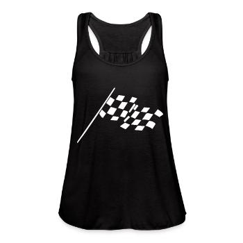 checkered flag - Women's Flowy Tank Top by Bella - black - Front - Julia (174cm)